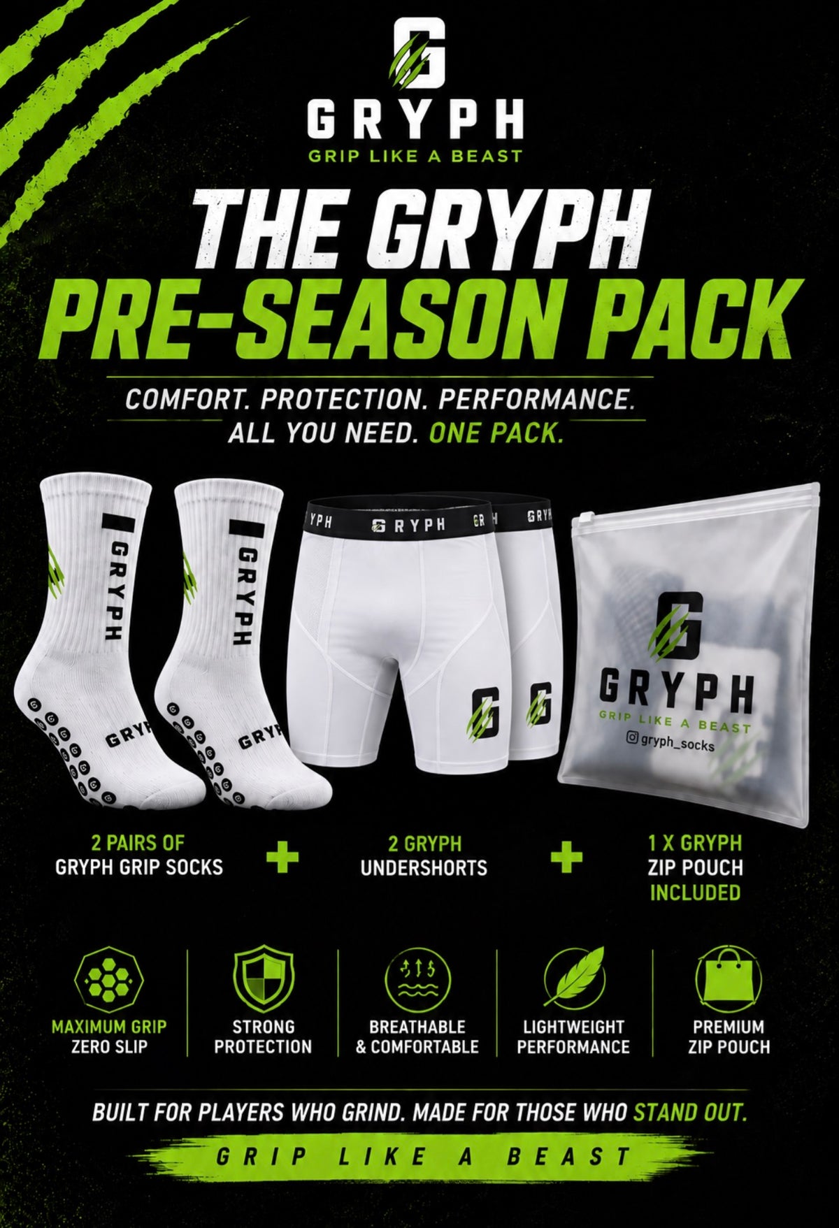Two pairs of Gryph Socks and Undershort